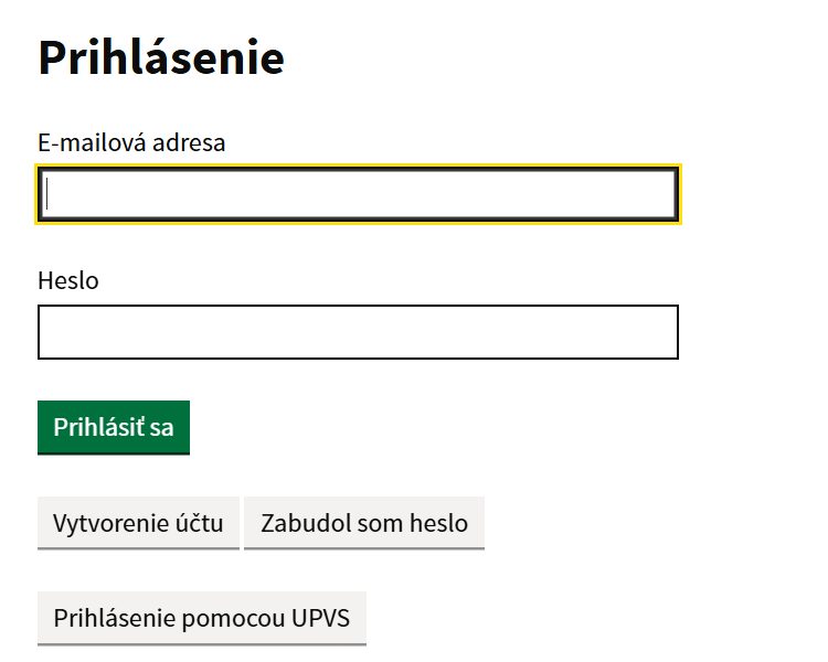 IS EVO – prihlásenie