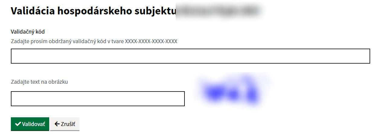 IS EVO – Validácia hospodárskeho subjektu