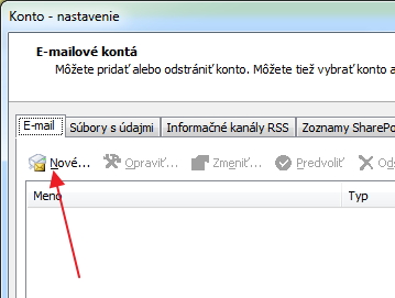 outlook konto nastavenie