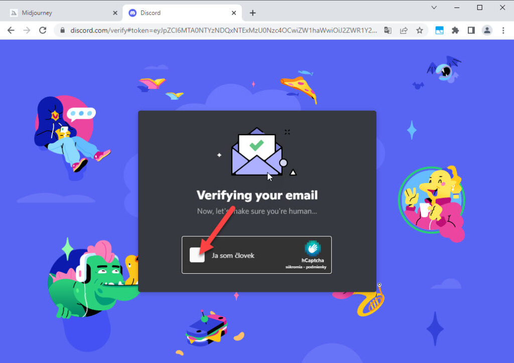 discord veryfying your email