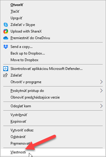 kontextové menu windows