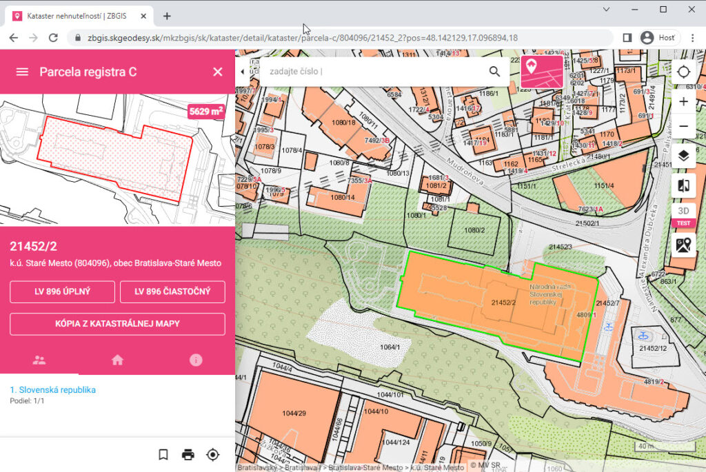 ZBGIS - Nová zjednodušená mapka vlastníkov pozemkov 